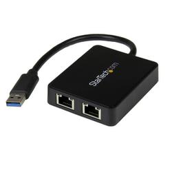 USB 3.0有線LAN変換アダプタ 2ポートギガビット対応 USBポート x1付き USB32000SPT