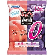 ぷるんと蒟蒻ゼリーパウチ カロリーゼロ白桃+巨峰 12個入