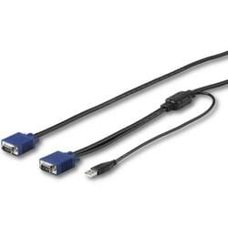 パソコン自動切替器専用KVMケーブル 4.6m StarTech.comラックマウント対応KVMコンソールドロワー用 RKCONSUV15