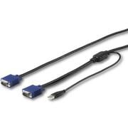 パソコン自動切替器専用KVMケーブル 4.6m StarTech.comラックマウント対応KVMコンソールドロワー用 RKCONSUV15