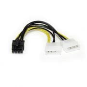15cm ペリフェラル電源コネクタ(4ピン) - PCI Express電源コネクタ(8ピン)変換アダプタケーブル LP4PCIEX8ADP