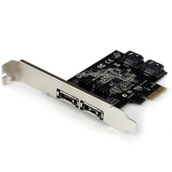 外部eSATA 2ポート/内部SATA 2ポート増設PCI Experssカード ポートマルチプライヤ対応 PEXESAT322I