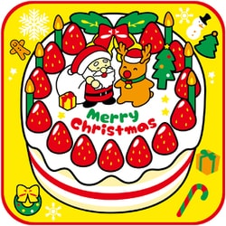 季節商品 クリスマスタオルハンカチ クリスマスケーキ