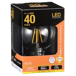 LED電球 フィラメント ボール電球形 E26 40形 電球色 クリア 全方向 LDG3L C6