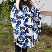 レインポンチョ Rainponcho PLUS 58177 Paint Flower [アウトドア レインウェア レディース]