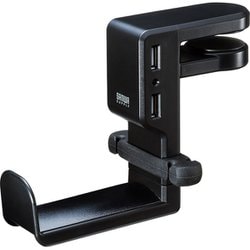 回転式ヘッドホンフック（USBポート付き） PDA-STN29BK