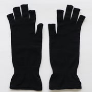 UV 綿麻アームカバー 指切りショートタイプ 鉄黒 LI5720-05