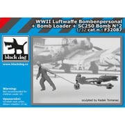 HAUF32087 WW.II ドイツ空軍 武器係 +SC250爆弾+装填カート No.2 [1/32スケール レジンキット]