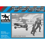 HAUF32088 WW.II ドイツ空軍 武器係2体セット +SC250爆弾+装填カート [1/32スケール レジンキット]
