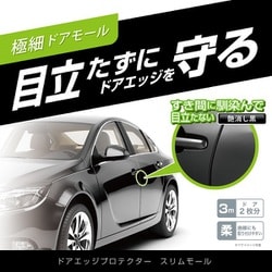 ドアエッジプロテクター スリムモールタイプ ブラック CZ 495