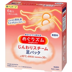 めぐりズム じんわりスチーム 足パック 無香料 6枚 [フットシート]