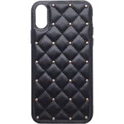 IP-788 [iPhone Xs/X レザーピンスタッズケース BK]