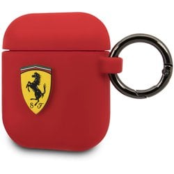 Ferrari AIRPOD CASE COVER RING PRINTED SHIELD LOGO SILICONE RED FESACCSILSHRE