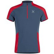 OUTDOOR PERFORM ZIP T-SHIRT MTZN50X 8610 スティールブルー/レッド Sサイズ [アウトドア カットソー メンズ]