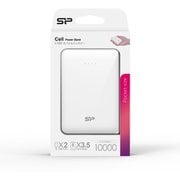 モバイルバッテリー 2ポート出力（Type-A X2） 10,000mAh ホワイト PSE認証品 SP10KMAPBK100CPWJE