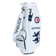 ADMG0SCA レーシングロゴ WHT [スタンド式キャディーバック ホワイト 3.4kg 9.0型 46インチ対応 口枠数6 自立スタンド付き 2020年モデル]