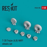 RSK48-0206 T-28A/B トロージャン 艦上用 ホイールセット [1/48スケール レジン製ディティールアップパーツ]