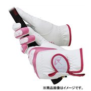 APG-115L [全天候型 レディース 両手用ゴルフグローブホワイト/ピンク 19cm]