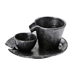 しずる冷酒器セット 銀黒