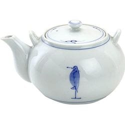 白磁さぎ唐草 土瓶（つる付）