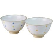 二色ドット 組茶碗