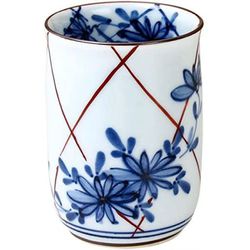 格子菊 湯呑み（大）