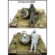 EM35188 WWIIアメリカ陸軍歩兵 鹵獲戦車の主砲に潜り込むGI [1/35スケール プラモデル]