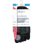 JDC5083 [Clear Beauty Active（クリアビューティ アクティブ） 【RUNNING】すべり止め付き 5本指 ミドル丈 スポーツソックス 23-25cm ブラック]
