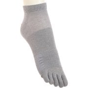 PDC5084 [Clear Beauty Active（クリアビューティ アクティブ） 【RUNNING】すべり止め付き 5本指 スニーカー丈 スポーツソックス 23-25cm ライトグレー]