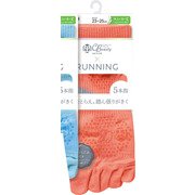 PDC5084 [Clear Beauty Active（クリアビューティ アクティブ） 【RUNNING】すべり止め付き 5本指 スニーカー丈 スポーツソックス 23-25cm ソフティピンク]