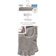 JDC6029 [Clear Beauty Active（クリアビューティ アクティブ） 【YOGA】指先なし 5本指ソックス 甲あきタイプ ミドル丈 23-25cm 杢グレー]