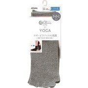 JDC6021 [Clear Beauty Active（クリアビューティ アクティブ） 【YOGA】指先なし 5本指ソックス かかとあきタイプ ミドル丈 23-25cm 杢グレー]
