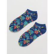 4JQP0104 ボタニーアロハ ソックス NAVY