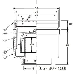 ヨドバシ.com - アウス D-5A 100 非防水用床排水トラップ 通販【全品