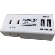 2コンセント 2USB モバイルタップ WH QZU-1002WH