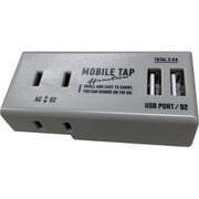 2コンセント 2USB モバイルタップ GY QZU-1002GY