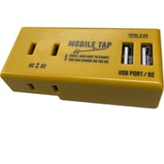2コンセント 2USB モバイルタップ YL QZU-1002YL