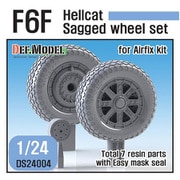 DS24004 WWII 米 アメリカ海軍戦闘機F6Fヘルキャット用自重変形タイヤセットパート1 エアフィックス用 [1/24スケール レジン製ディティールアップパーツ]