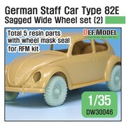 DW30046 WWII 独 ドイツ陸軍 スタッフカータイプ82E用ホイールセット02ワイド型DEKA RFM用 [1/35スケール レジン製ディティールアップパーツ]