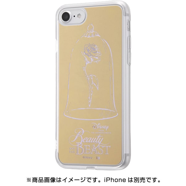 Inr Dp24um Rs Iphone Se 第2世代 8 4 7インチ用 ハイブリッドケース ミラー ディズニーキャラクター ゴールド 美女と野獣 バラ