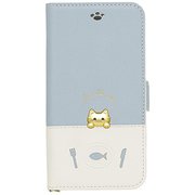 iP7-DISH01 [iPhone SE（第2世代） 4.7インチ用 手帳型ケース Sakana To Neko B BL]