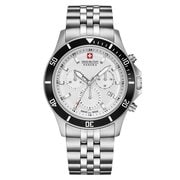 SWISS MILITARY メンズ SSブレス SV クロノ 42mm 並行輸入品 1年保証 ML-474