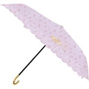 98046 [晴雨兼用 エンボス 54cm 手開き 折りたたみ傘 ガールズ アリス ピンク]
