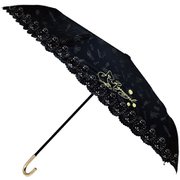 98047 [晴雨兼用 エンボス 54cm 手開き 折りたたみ傘 ガールズ ラプンツェル ブラック]