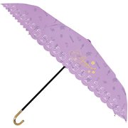 98048 [晴雨兼用 エンボス 54cm 手開き 折りたたみ傘 ガールズ ラプンツェル パープル]