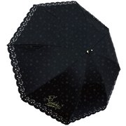 晴雨兼用 エンボス 50cm 手開き 長傘 ガールズ アリエル ブラック 98049