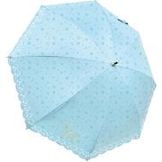 晴雨兼用 エンボス 50cm 手開き 長傘 ガールズ アリエル ブルー 98050