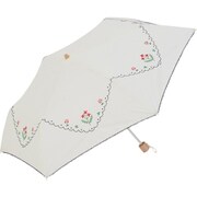 2258OF [ハンカチーフ刺繍ミニ 50cm 手開き 折りたたみ傘 レディース オフホワイト]