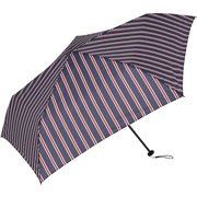 D-060241 [Wind R. カレッジストライプ ミニ 55cm 手開き 折りたたみ傘 ユニセックス ネイビー]