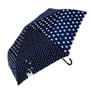 FMM-2011 [シルバーラメ入りデザイン ツインドット 50cm 手開き 折りたたみ傘 レディース ネイビー]